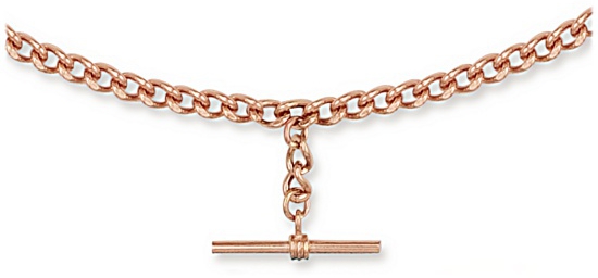 Gold necklace High polish 9ct rose gold 4.5mm curb Tbar 20 inch, 45 grams.