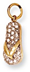 Gold pendant Clear zirconium High polish 9ct gold Sandal, 1.4 grams.