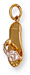 Gold pendant Clear zirconium High polish 9ct gold Sandal or open shoe, 1.3 grams.