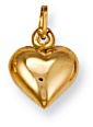 Gold pendant High polish 9ct gold Heart, 1.4 grams.