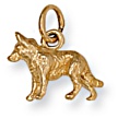 Gold pendant High polish 9ct gold German Shepard, 2.8 grams.