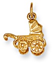 Gold pendant High polish 9ct gold Perambulator, 3.0 grams.
