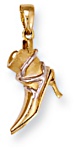 Gold pendant High polish 9ct gold Stileto boot bicolor, 2.6 grams.