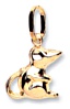 Gold pendant 0.06ct Diamond High polish 9ct gold Double bars bicolor 20mm h, 1.0 grams.