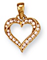 Gold pendant Clear zirconium High polish 9ct gold Heart cutout twist, 1.9 grams.