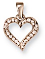 Gold pendant Clear zirconium High polish 9ct white gold Heart cutout twist, 2.1 grams.