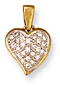 Gold pendant Clear zirconium High polish 9ct gold Heart sparkle, 2.2 grams.