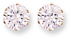 Gold stud earrings Clear zirconium High polish 9ct gold 10mm round