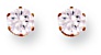 Gold stud earrings Clear zirconium High polish 9ct gold 5mm round