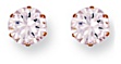 Gold stud earrings Clear zirconium High polish 9ct gold 7mm round