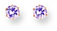 Gold stud earrings Blue CZ High polish 9ct gold 4mm round