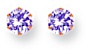 Gold stud earrings Blue CZ High polish 9ct gold 5mm round