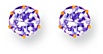 Gold stud earrings Blue CZ High polish 9ct gold 6mm round