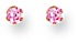 Gold stud earrings Pink CZ High polish 9ct gold 3mm round