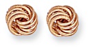 Gold stud earrings High polish 9ct gold 9mm circles half knurled, 1.1 grams.