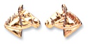 Gold stud earrings Clear zirconium High polish 9ct white gold 8mm round