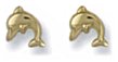Gold stud earrings High polish 9ct gold Dolphin