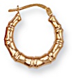 Gold hoop earrings High polish 9ct gold Circle ribbed 17mm, 1.3 grams.
