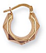 Gold hoop earrings High polish 9ct gold Angular hemisphere 16mm, 0.8 grams.