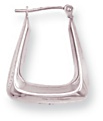 Gold hoop earrings High polish 9ct white gold U shape 19mm height, 1.2 grams.