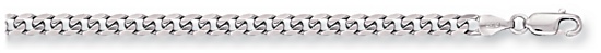 Gold bracelet High polish 9ct white gold Ladies 4.5mm curb 7.5 inch, 6.5 grams.