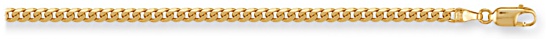 Gold chain High polish 9ct gold 22 inch 2.5mm x 0.85mm curb, 6.6 grams.