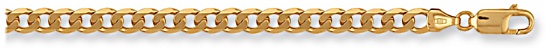 Gold chain High polish 9ct gold 22 inch 5.4mm x 1.3mm curb, 23.6 grams.