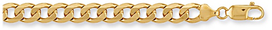 Gold chain High polish 9ct gold 22 inch 8.5mm x 2.2mm curb, 57 grams.
