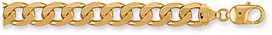 Gold chain High polish 9ct gold 22 inch 10.2mm x 2.6mm curb, 80.5 grams.