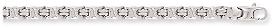 Gold chain High polish 9ct white gold 18 inch 5.5mm Byzantine, 34 grams.