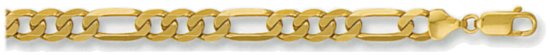 Gold chain High polish 9ct gold 28 inch 6mm figaro, 43.7 grams.