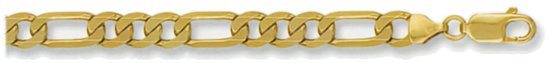 Gold chain High polish 9ct gold 28 inch 7mm figaro, 53.5 grams.