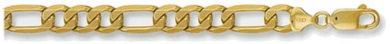 Gold chain High polish 9ct gold 28 inch 8mm figaro, 64 grams.