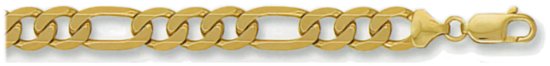 Gold chain High polish 9ct gold 28 inch 8.5mm figaro, 79.1 grams.
