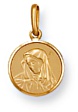 Gold pendant High polish 9ct gold Madonna round small, 1.2 grams.