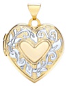 Gold pendant High polish 9ct white gold Oval outer pattern