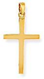 Gold pendant High polish 9ct gold 32mm cross plain, 2.0 grams.