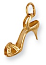 Gold pendant High polish 9ct gold Shoe stileto, 2.0 grams.