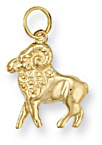 Gold pendant High polish 9ct gold Aries, 2.0 grams.