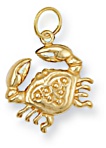 Gold pendant High polish 9ct gold Cancer, 2.0 grams.