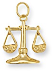 Gold pendant High polish 9ct gold Libra, 1.8 grams.