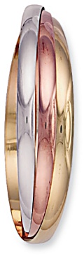Gold bangle High polish 9ct gold Russian wedding tricolor, 24.0 grams.