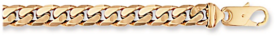 Gold bracelet High polish 9ct gold 8.5mm curb tight link, 45.5 grams.