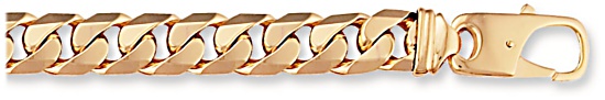Gold bracelet High polish 9ct gold 11mm curb tight link, 88 grams.