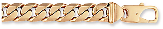 Gold bracelet High polish 9ct gold 12.5mm curb tight link, 110 grams.
