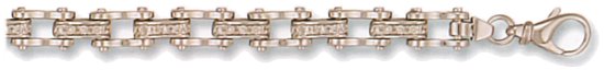 Gold bracelet High polish 9ct white gold 7mm motor chain patterned, 35 grams.