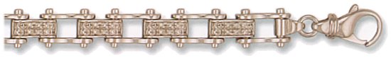 Gold bracelet High polish 9ct white gold 11mm motor chain patterned, 57 grams.