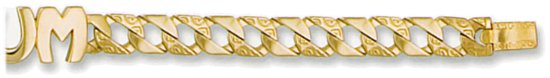 Gold bracelet High polish 9ct gold 8mm curb square MUM, 14 grams.