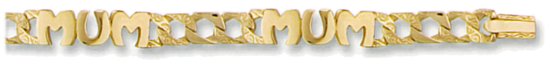 Gold bracelet High polish 9ct gold 6mm curb square 3 MUM, 10 grams.