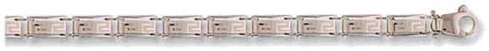 Gold bracelet High polish 9ct white gold 4mm Byzantine, 9.2 grams.